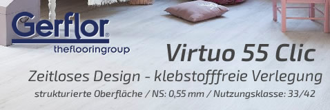 Klick-Vinyl Nutzschicht 0,55 - Gerflor Virtuo 55 Clic Klick-Vinyl Nutzschicht 0,55 - Gerflo Virtuo 55 Clic